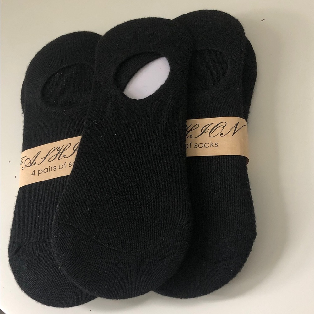 Black No-Show Socks for Women - set of 5 pairs